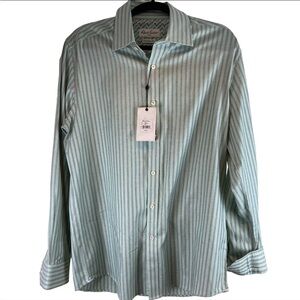 Robert Graham Tailored Fit Mint Stripe Shirt NWT - Size 42/16.5